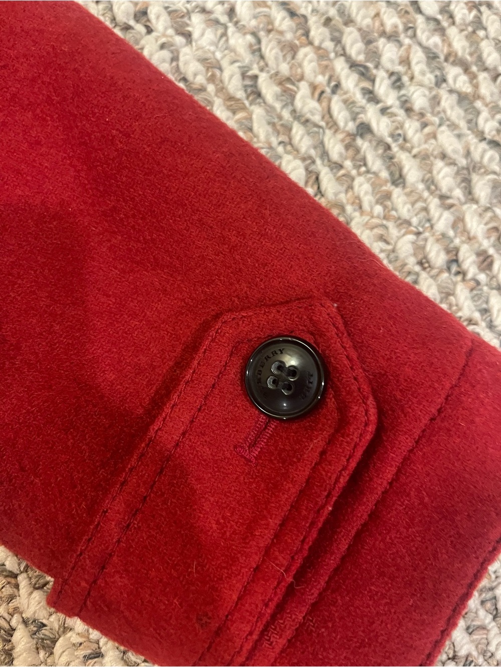 Burberry Red Hooded Toggle Women's Coat Size M - Picture 9 of 10